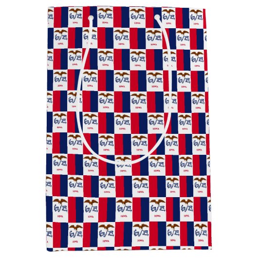 Geschenktasche mit der Flagge von Iowa, USA Mittlere Geschenktüte (Vorderseite)