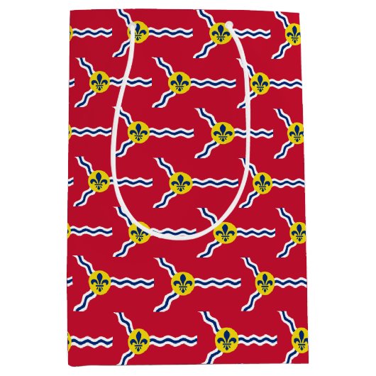 Geschenktasche mit der Flagge von St. Louis, USA Mittlere Geschenktüte (Vorderseite)