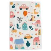 Geschenktasche mit einfachen, farbigen Mustern Mittlere Geschenktüte (Vorderseite)