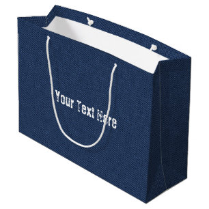 Geschenktasche mit Faux Blue Jeans Design und indi Große Geschenktüte