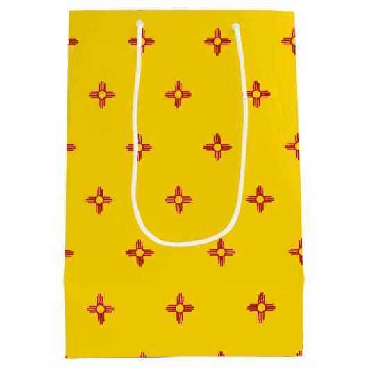 Geschenktasche mit Flagge New Mexico, USA Mittlere Geschenktüte (Rückseite)