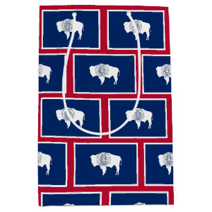 Geschenktasche mit Flagge von Wyoming, USA Mittlere Geschenktüte