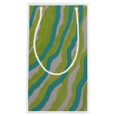 Geschenktasche mit grünem Streifen Kleine Geschenktüte (Vorderseite)