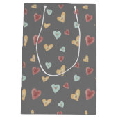 Geschenktasche mit Herz - dunkelgrau Mittlere Geschenktüte (Rückseite)