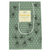 Geschenktasche mit Honigbienen für kundenspezifisc Mittlere Geschenktüte (Rückseite)