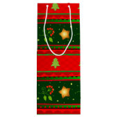 Geschenktasche mit Rot und Grün Geschenktüte Für Weinflaschen (Rückseite)
