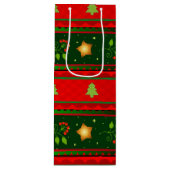 Geschenktasche mit Rot und Grün Geschenktüte Für Weinflaschen (Vorderseite)