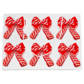 Geschenktasche mit rotem und weißem Bow Große Geschenktüte (Vorderseite)