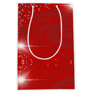 Geschenktasche mit rotem Wirbel Mittlere Geschenktüte