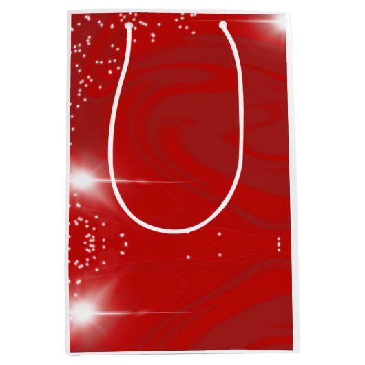 Geschenktasche mit rotem Wirbel Mittlere Geschenktüte (Vorderseite)