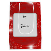 Geschenktasche mit rotem Wirbel Mittlere Geschenktüte (Rückseite)