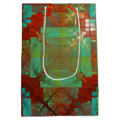 Geschenktasche mit roter und grüner Chromatik Mittlere Geschenktüte (Rückseite)