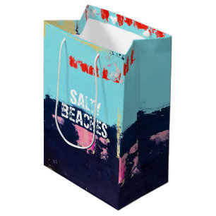 Geschenktasche mit salziger Strandvibe Mittlere Geschenktüte