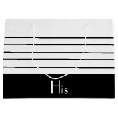 Geschenktasche mit schwarzem und weißem Streifen Große Geschenktüte (Vorderseite)