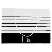 Geschenktasche mit schwarzem und weißem Streifen Große Geschenktüte (Rückseite)