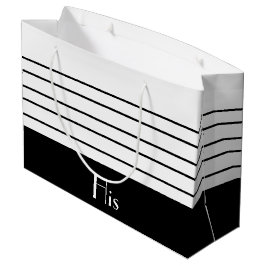 Geschenktasche mit schwarzem und weißem Streifen Große Geschenktüte