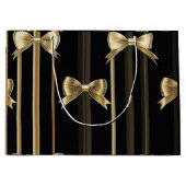 Geschenktasche mit schwarzer Base und goldenem Bog Große Geschenktüte (Vorderseite)