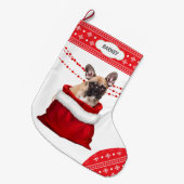 Geschenktasche Niedlicher französischer Bulldog-Sc Großer Weihnachtsstrumpf (Vorderansicht (hängend))