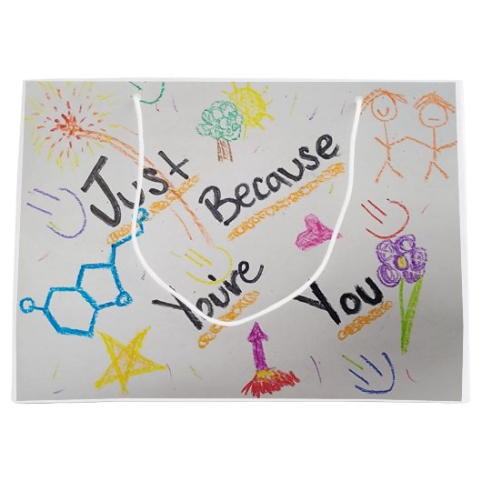 Geschenktasche - Nur weil du bist Große Geschenktüte (Vorderseite)