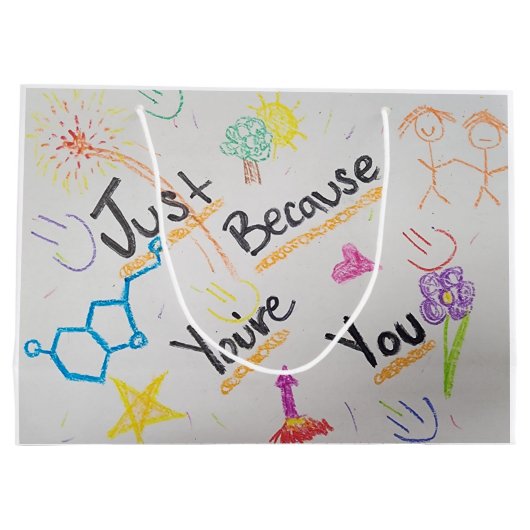 Geschenktasche - Nur weil du bist Große Geschenktüte (Rückseite)