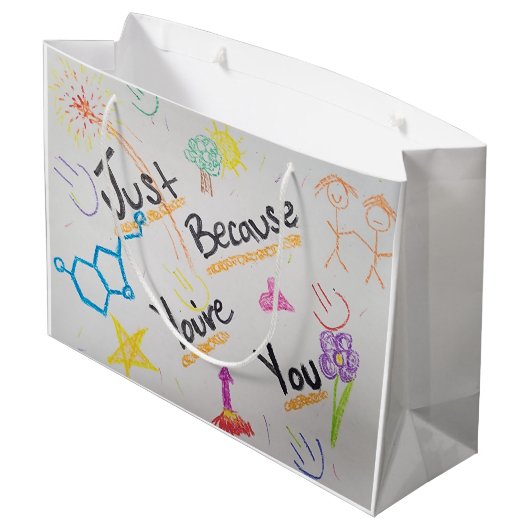 Geschenktasche - Nur weil du bist Große Geschenktüte (Rückseite Schrägansicht)