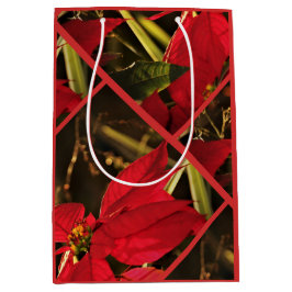 Geschenktasche - Poinsettia Weihnachtsfeiertag Mittlere Geschenktüte