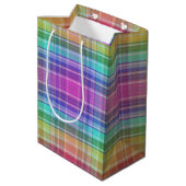 Geschenktasche - Rainbow Madras Mittlere Geschenktüte (Rückseite Schrägansicht)