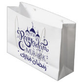 Geschenktasche Ramadan Mubarak Große Geschenktüte (Vorderseite Schrägansicht)
