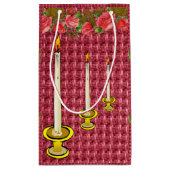 Geschenktasche Red Floral Candles Kleine Geschenktüte (Rückseite)