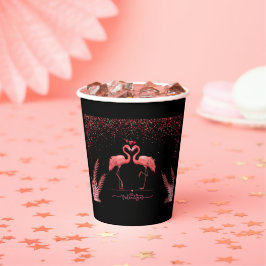 Geschenktasche - rosa Flamingo Pappbecher