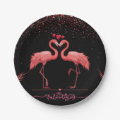 Geschenktasche - rosa Flamingo Pappteller (Vorderseite)