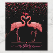 Geschenktasche - rosa Flamingo Weinetikett (Einzelnes Label)