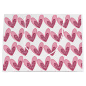 Geschenktasche - Rosa Glitzer Herz Große Geschenktüte (Vorderseite)