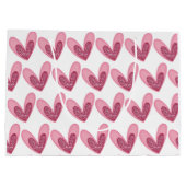 Geschenktasche - Rosa Glitzer Herz Große Geschenktüte (Rückseite)