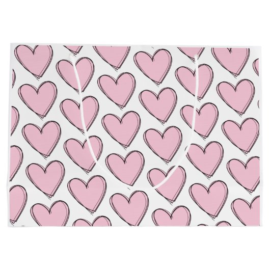 Geschenktasche - rosa Herzen Große Geschenktüte (Rückseite)