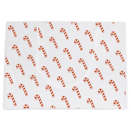 Geschenktasche - Rote und weiße Süßleinen (Lrg) Große Geschenktüte