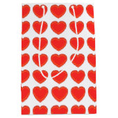 Geschenktasche - Rotes Herz in 3-D Mittlere Geschenktüte (Vorderseite)