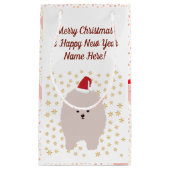 Geschenktasche Santa Dog Schneeflocken Kleine Geschenktüte (Vorderseite)