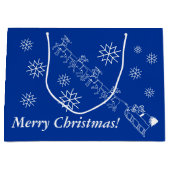 Geschenktasche - Santa und Schlitten in Schnee (lr Große Geschenktüte (Vorderseite)