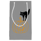 Geschenktasche - Schwarze Katze und Kürbis Kleine Geschenktüte (Vorderseite)