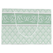 Geschenktasche - Soft Jade Damask Große Geschenktüte (Rückseite)