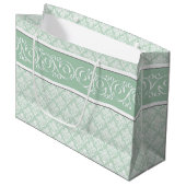 Geschenktasche - Soft Jade Damask Große Geschenktüte (Vorderseite Schrägansicht)