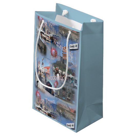 Geschenktasche über Kapstadt Kleine Geschenktüte (Rückseite Schrägansicht)