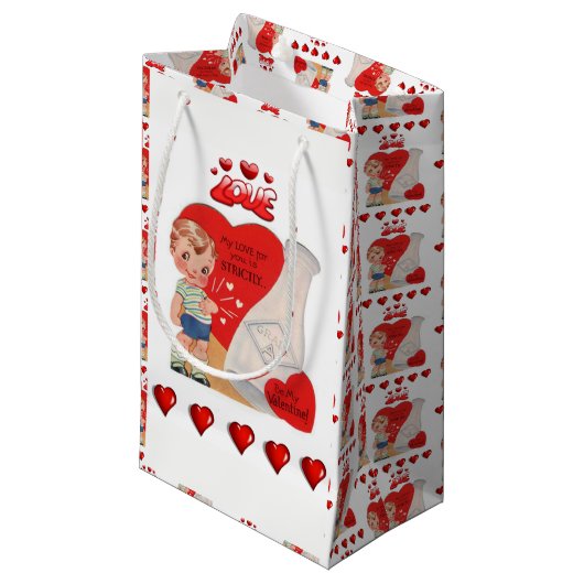 Geschenktasche Valentine Kleine Geschenktüte (Vorderseite Schrägansicht)