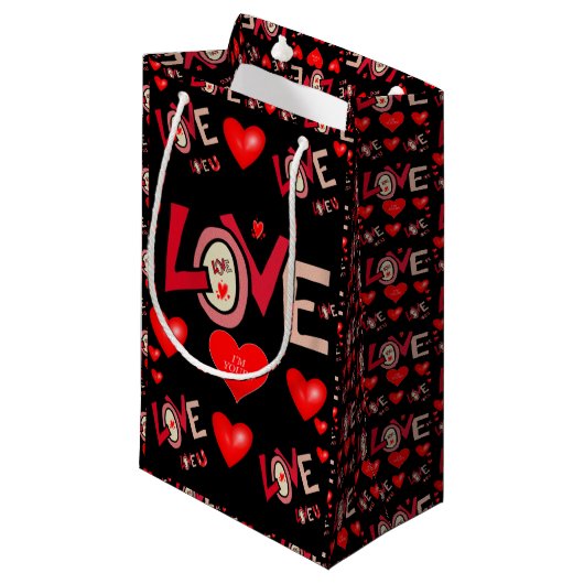 Geschenktasche Valentine Kleine Geschenktüte (Vorderseite Schrägansicht)