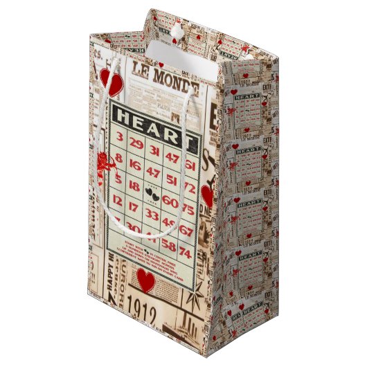 Geschenktasche Valentine Vintag Kleine Geschenktüte (Vorderseite Schrägansicht)