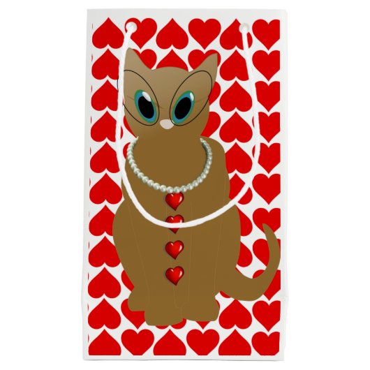 Geschenktasche Valentine's Cat Kleine Geschenktüte (Vorderseite)