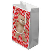 Geschenktasche Valentins Teddybär Kleine Geschenktüte (Rückseite Schrägansicht)