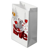 Geschenktasche Valentins Teddybär Kleine Geschenktüte (Rückseite Schrägansicht)