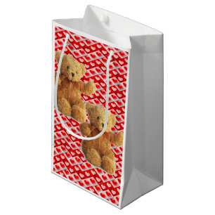 Geschenktasche Valentins Teddybär Kleine Geschenktüte